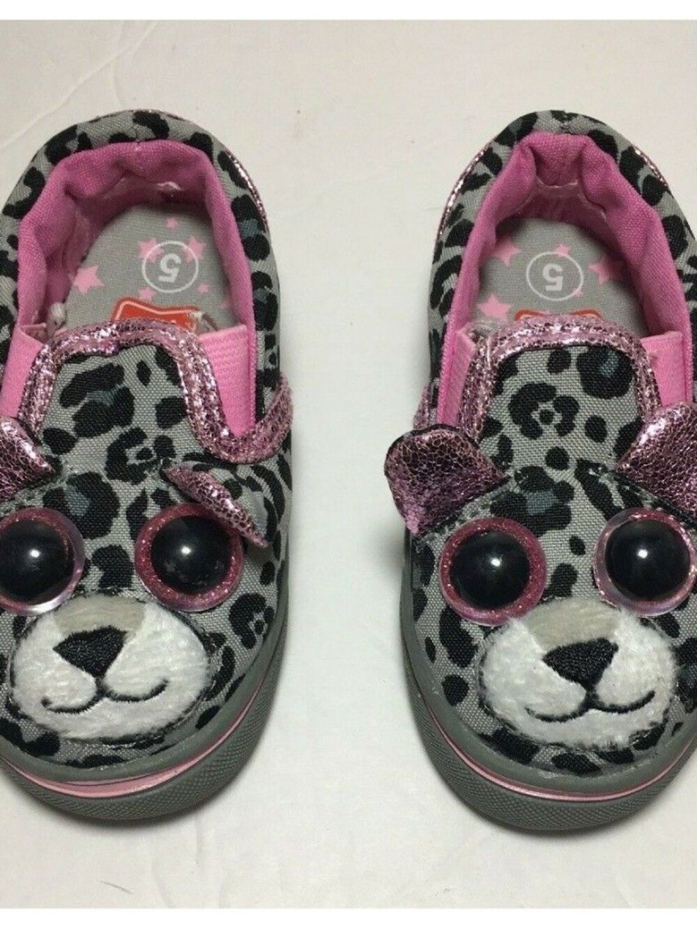 Toddler Girls Leopard Slip on Sneakers Size 5 Jumparoos